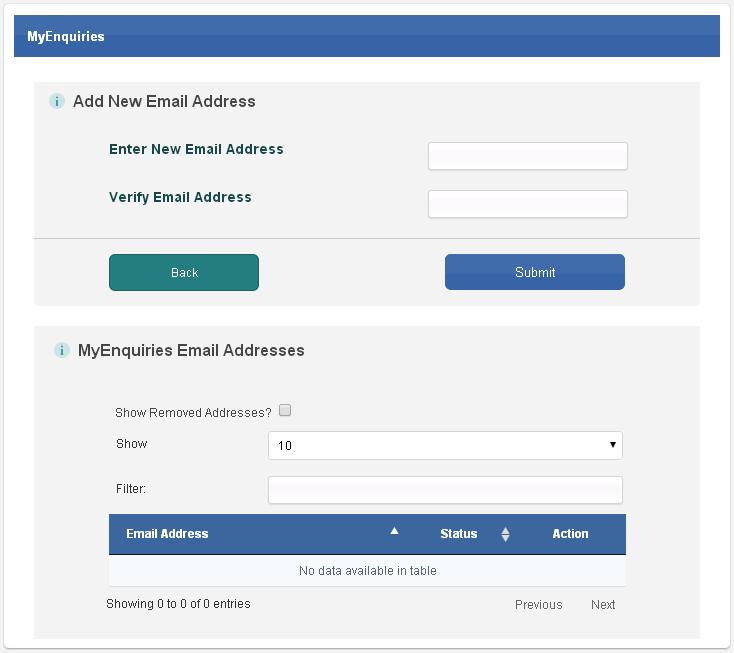 myenquiries-set-up-screen